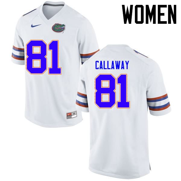 Women's NCAA Florida Gators Antonio Callaway #81 Stitched Authentic Nike White College Football Jersey YOU1565WP